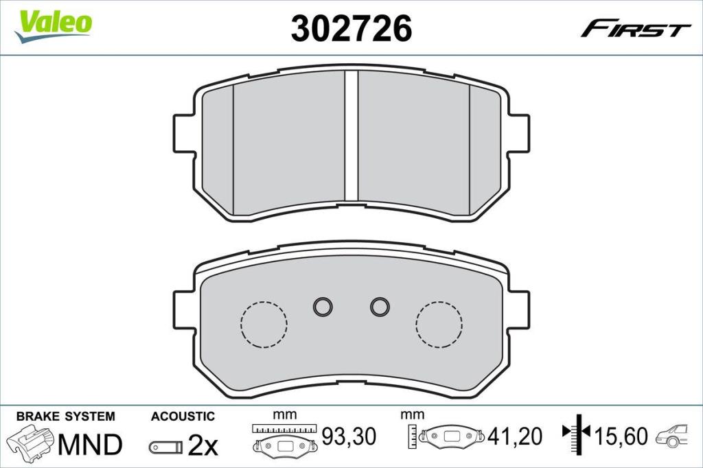 Jogo de 4 pastilhas de travão VALEO ref. 302726
